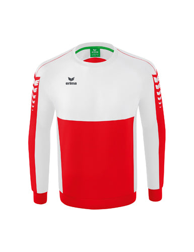 ERIMA Six Wings Sweatshirt in rot/weiß Vorderansicht