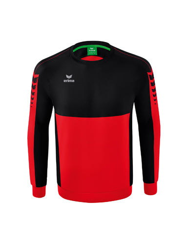 ERIMA Six Wings Sweatshirt in rot/schwarz Vorderansicht