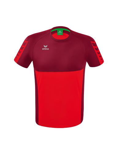 ERIMA Six Wings T-Shirt in rot/bordeaux Vorderansicht