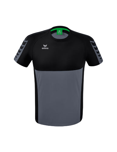 ERIMA Six Wings T-Shirt in slate grey/schwarz Vorderansicht