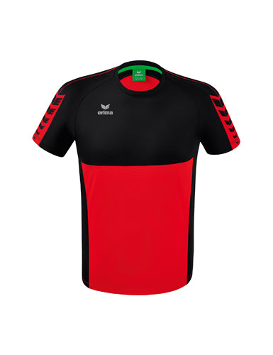 ERIMA Six Wings T-Shirt in rot/schwarz Vorderansicht