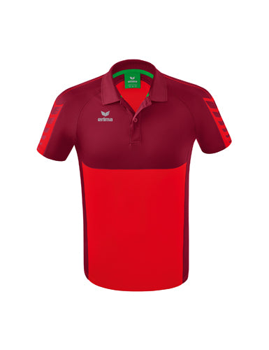 ERIMA Six Wings Poloshirt in rot/bordeaux Vorderansicht