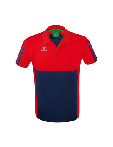 ERIMA Six Wings Poloshirt in new navy/rot Vorderansicht