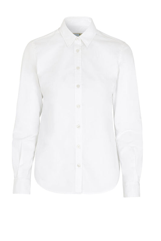 Cottover Twill Lady in Weiß – mit Firmenlogo individualisierbar