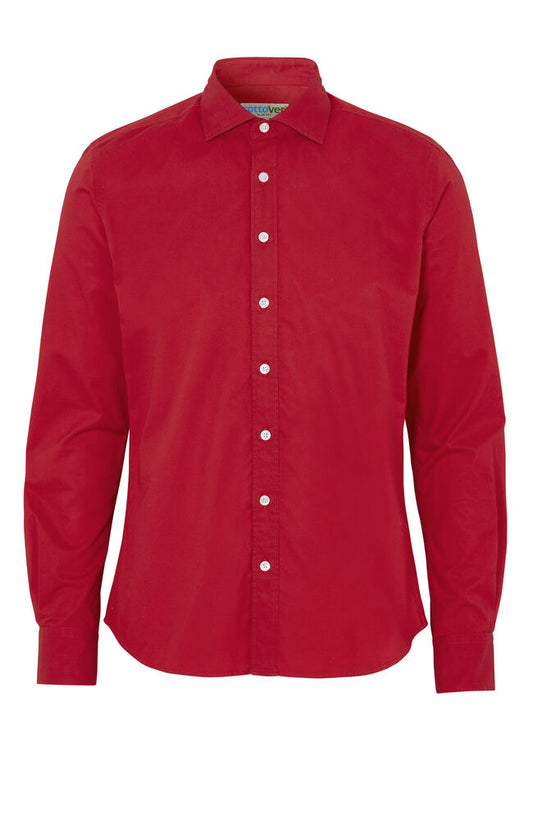 Cottover Twill Slim Fit Man in Rot – mit Firmenlogo individualisierbar
