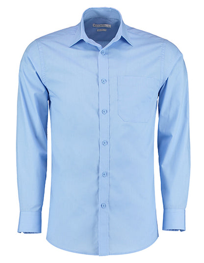 Kustom Kit Men´s Tailored Fit Poplin Shirt Long Sleeve K142 in Light Blue