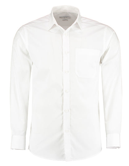 Kustom Kit Men´s Tailored Fit Poplin Shirt Long Sleeve K142 in White