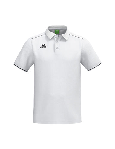 ERIMA CMPT Poloshirt in weiß/schwarz Vorderansicht