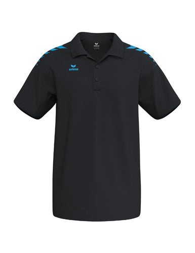 ERIMA CMPT Wings Poloshirt in schwarz/curacao Vorderansicht