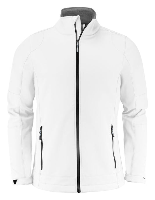 Printer Essentials Trial Softshell Jacke Herren in Weiß – mit Firmenlogo individualisierbar