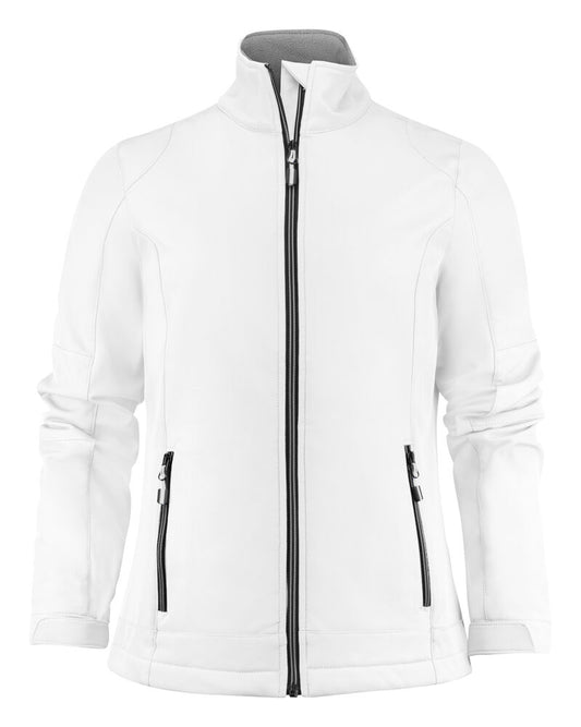 Printer Essentials Trial Softshell Jacke Damen in Weiß – mit Firmenlogo individualisierbar