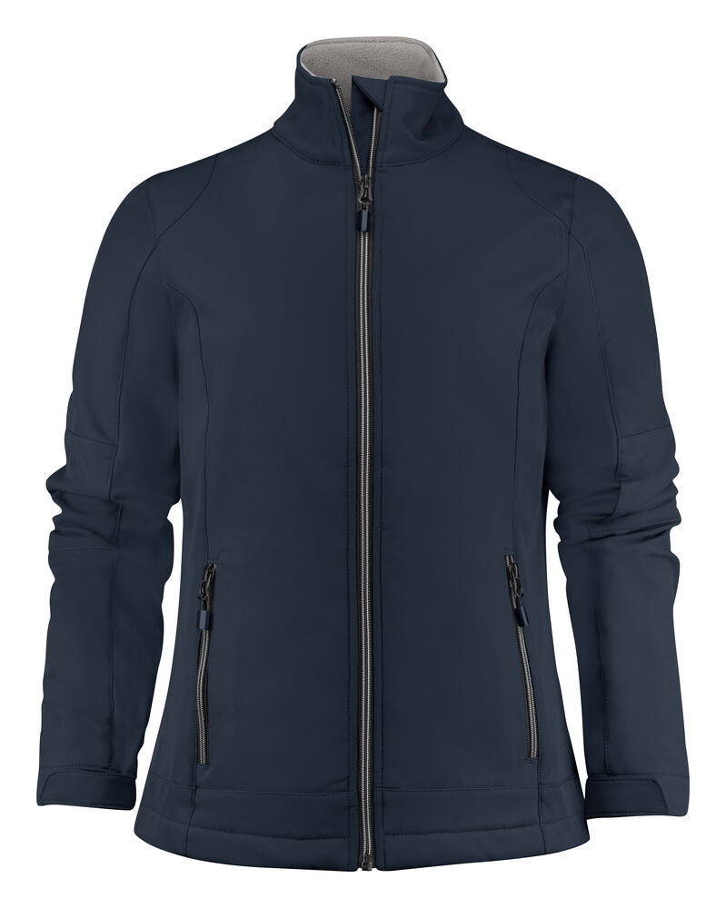Printer Essentials Trial Softshell Jacke Damen in Dunkelmarine – mit Firmenlogo individualisierbar