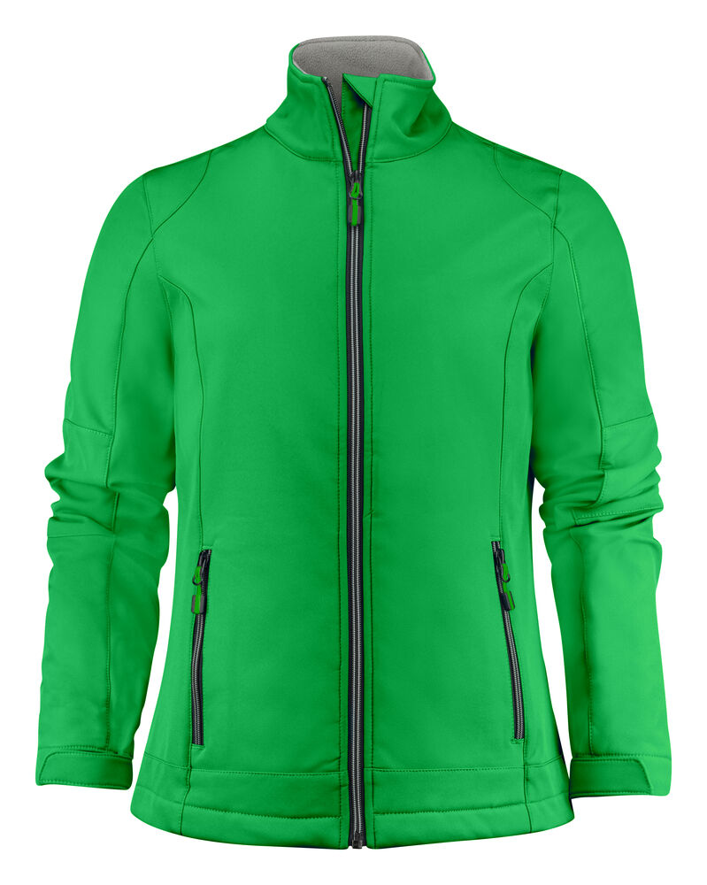 Printer Essentials Trial Softshell Jacke Damen in Grün – mit Firmenlogo individualisierbar