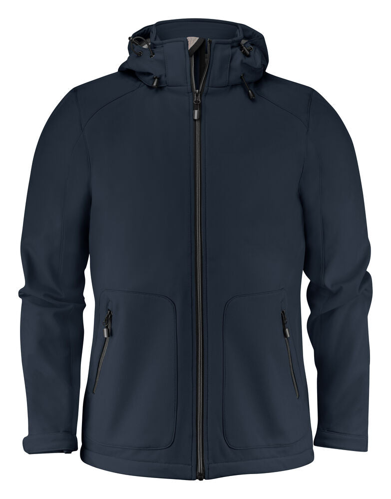 Printer Essentials Karting Softshell Jacke Herren in Dunkelmarine – mit Firmenlogo individualisierbar