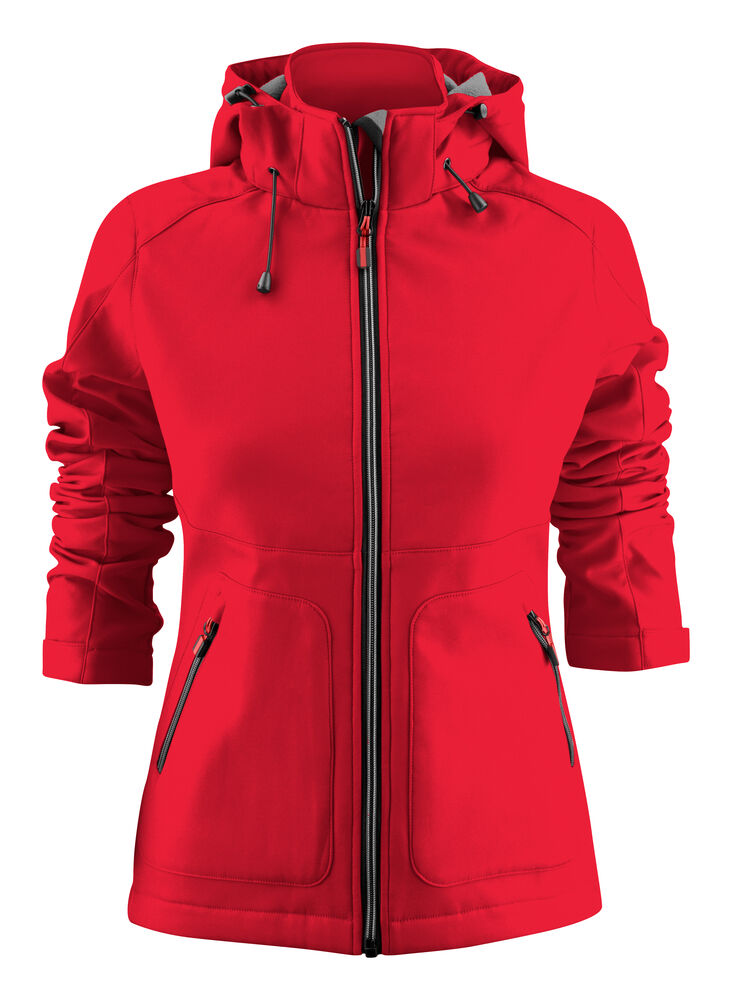 Printer Essentials Karting Softshell Jacke Damen in Rot – mit Firmenlogo individualisierbar