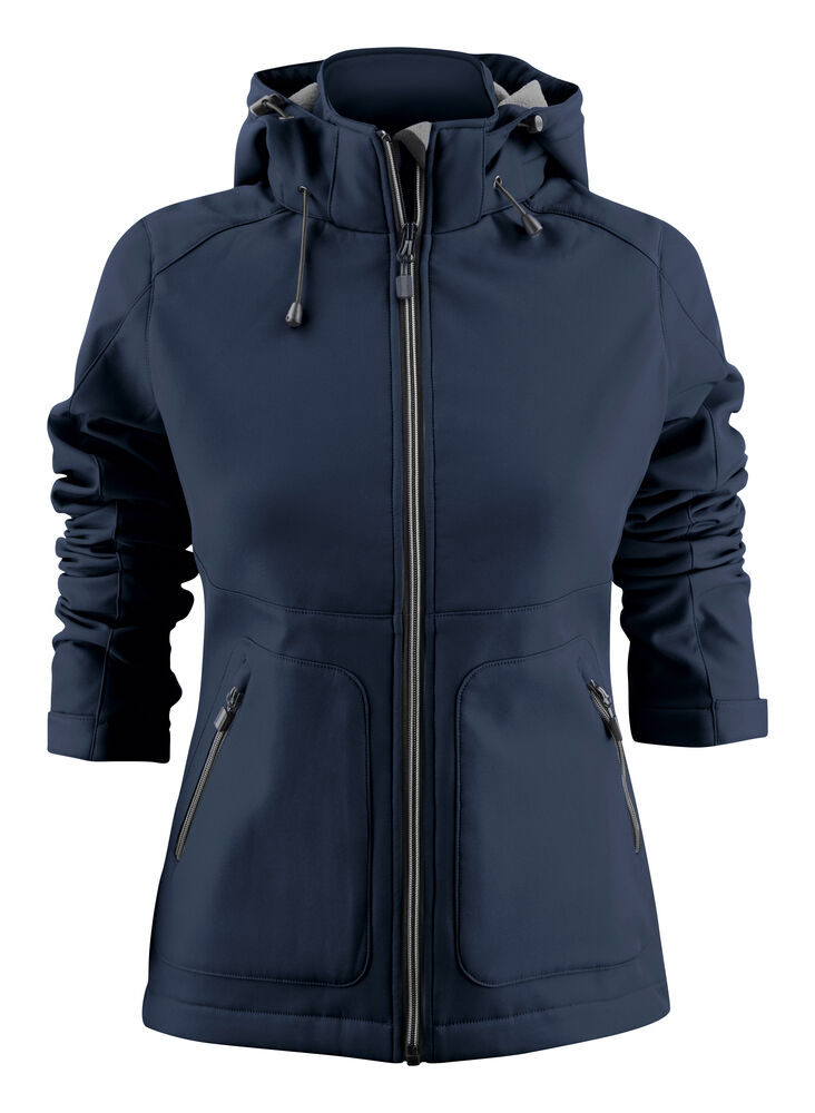 Printer Essentials Karting Softshell Jacke Damen in Marine – mit Firmenlogo individualisierbar