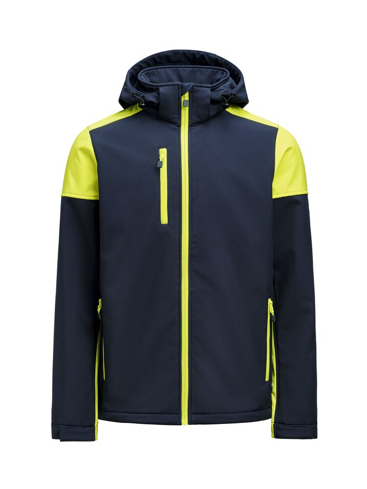 Printer PRIME Prime Softshell Jacke Herren in Marine/Neongelb – mit Firmenlogo individualisierbar