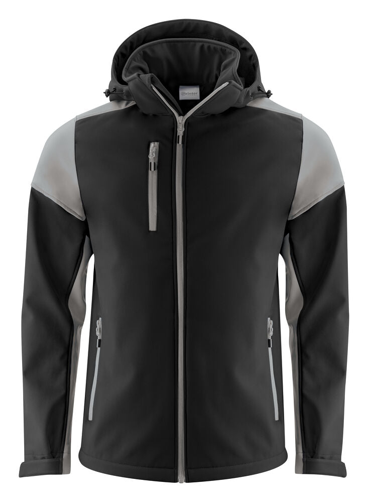Printer PRIME Prime Softshell Jacke Herren in Schwarz/Anthrazit – mit Firmenlogo individualisierbar