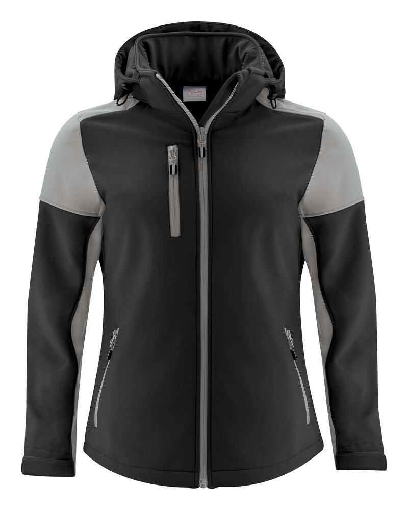 Printer PRIME Prime Softshell Jacke Damen in Schwarz/Anthrazit – mit Firmenlogo individualisierbar