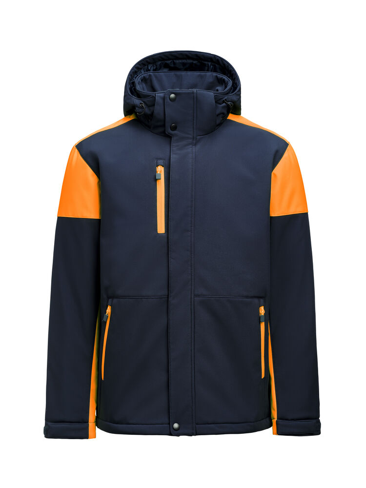 Printer PRIME Prime Padded Softshell Jacke Herren in Marine/Neonorange – mit Firmenlogo individualisierbar