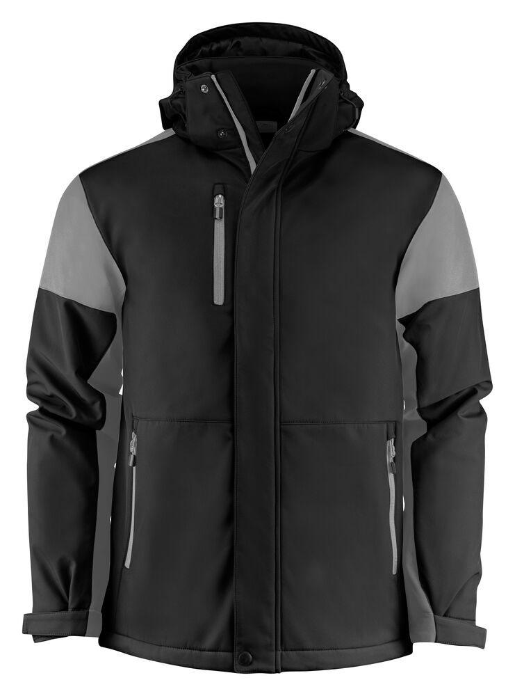 Printer PRIME Prime Padded Softshell Jacke Herren in Schwarz/Anthrazit – mit Firmenlogo individualisierbar