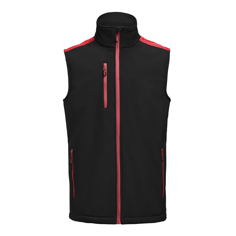 Printer PRIME Prime Softshell Weste Herren in Schwarz/Rot – mit Firmenlogo individualisierbar