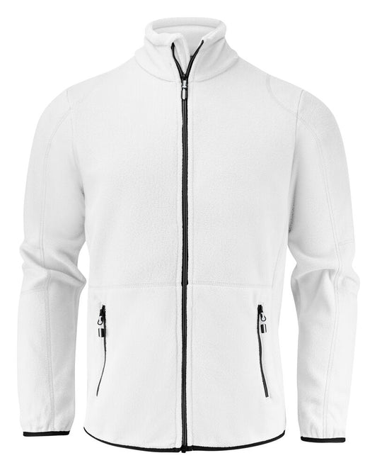 Printer Essentials Speedway Fleecejacke Herren in Weiß – mit Firmenlogo individualisierbar