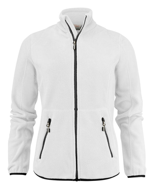 Printer Essentials Speedway Fleecejacke Damen in Weiß – mit Firmenlogo individualisierbar