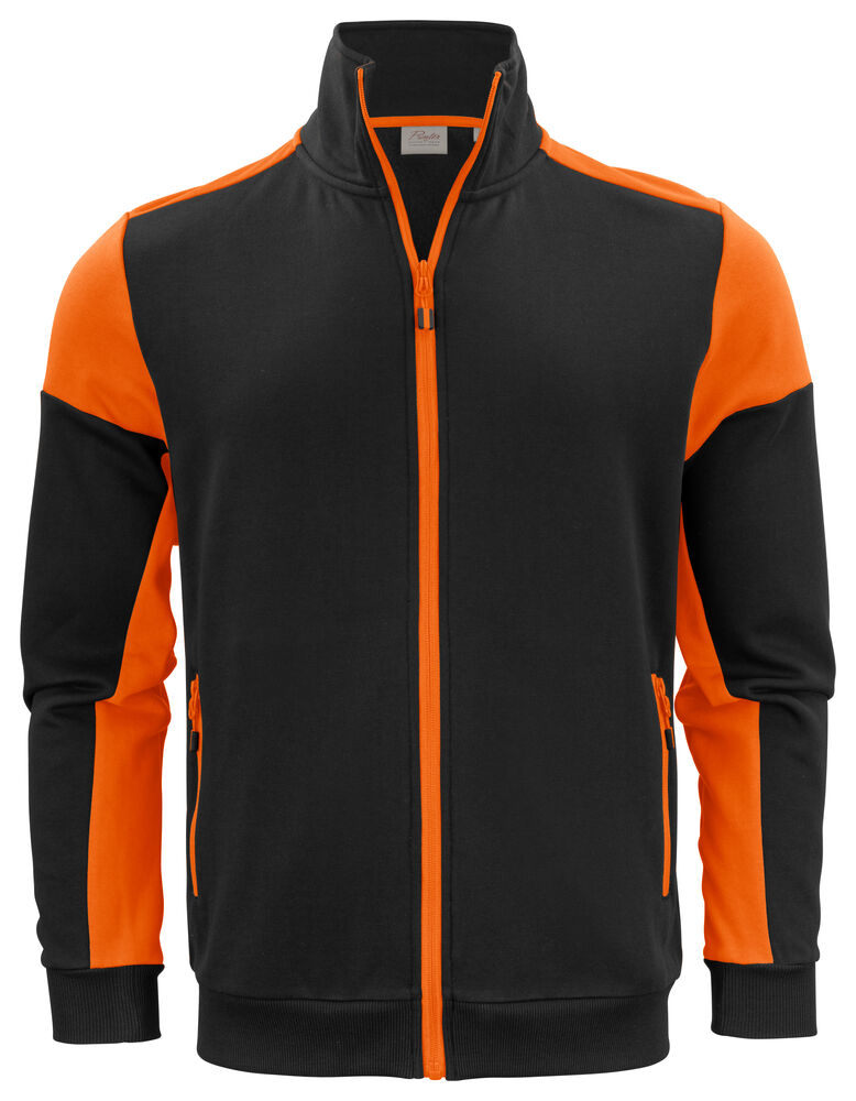 Printer PRIME Prime Sweater Full Zip Herren in Schwarz/Orange – mit Firmenlogo individualisierbar