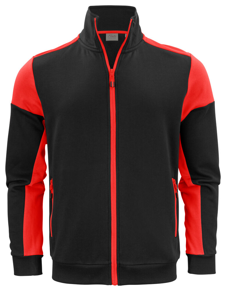 Printer PRIME Prime Sweater Full Zip Herren in Schwarz/Rot – mit Firmenlogo individualisierbar