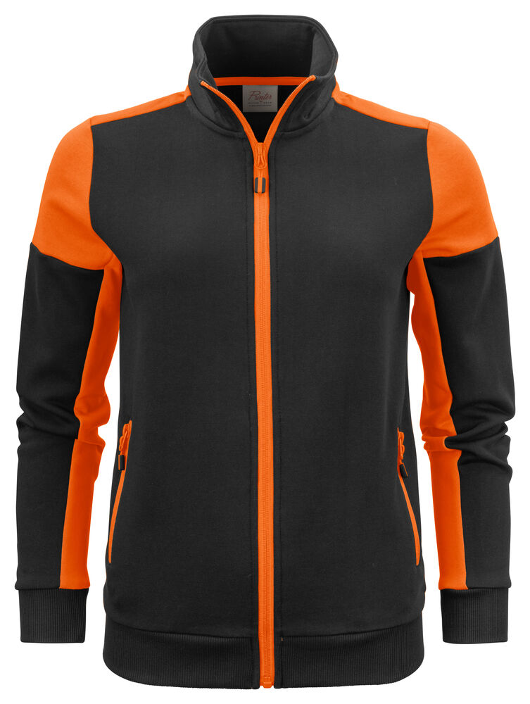 Printer PRIME Prime Sweater Full Zip Damen in Schwarz/Orange – mit Firmenlogo individualisierbar
