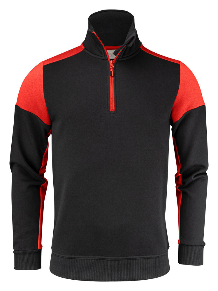 Printer PRIME Prime Halfzip Sweater Unisex in Schwarz/Rot – mit Firmenlogo individualisierbar
