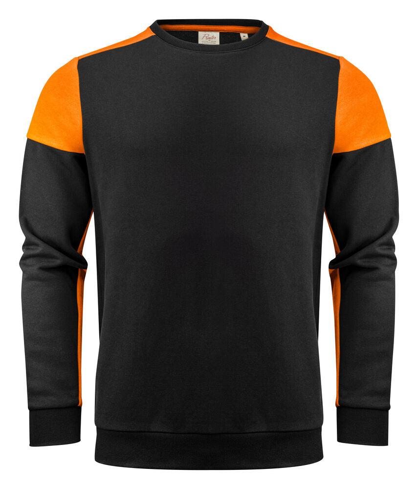 Printer PRIME Prime Crewneck Pullover Unisex in Schwarz/Orange – mit Firmenlogo individualisierbar
