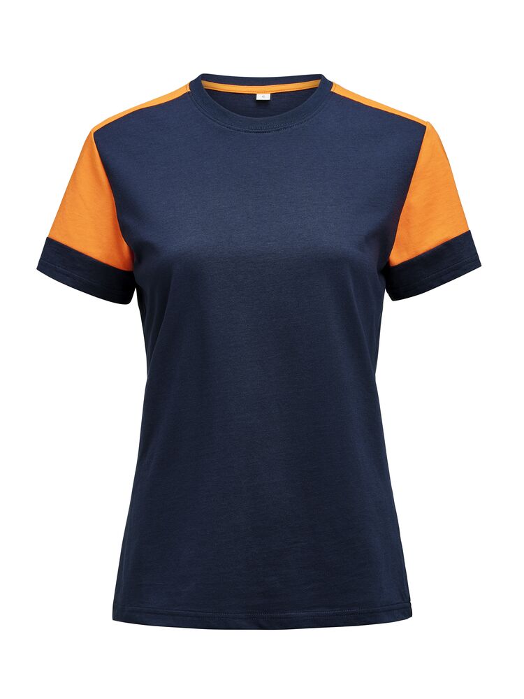 Printer PRIME Prime T-Shirt Damen in Marine/Neonorange – mit Firmenlogo individualisierbar