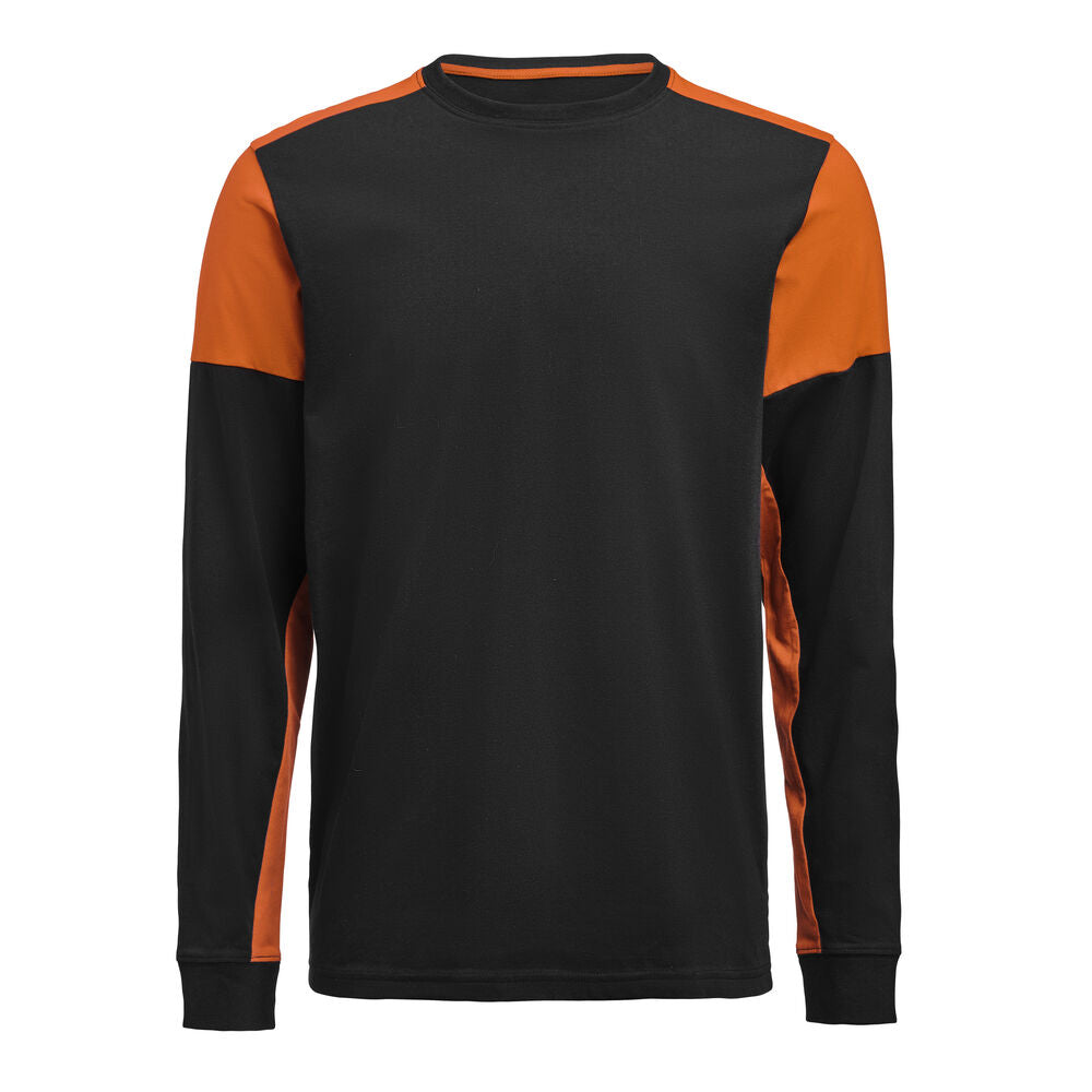 Printer PRIME Prime T-shirt Long Sleeve T-shirt Herren in Schwarz/Orange – mit Firmenlogo individualisierbar