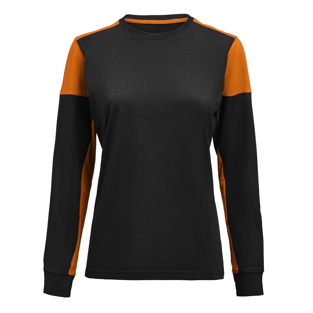 Printer PRIME Prime T-shirt Long Sleeve T-shirt Damen in Schwarz/Orange – mit Firmenlogo individualisierbar