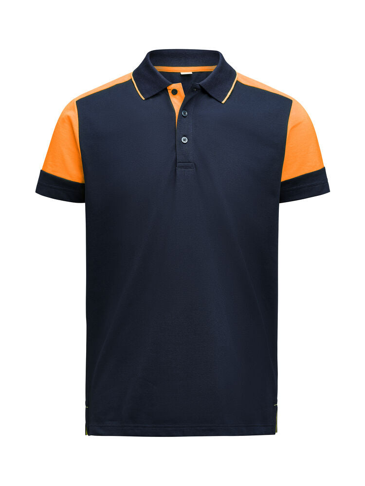 Printer PRIME Prime Polo Herren in Marine/Neonorange – mit Firmenlogo individualisierbar