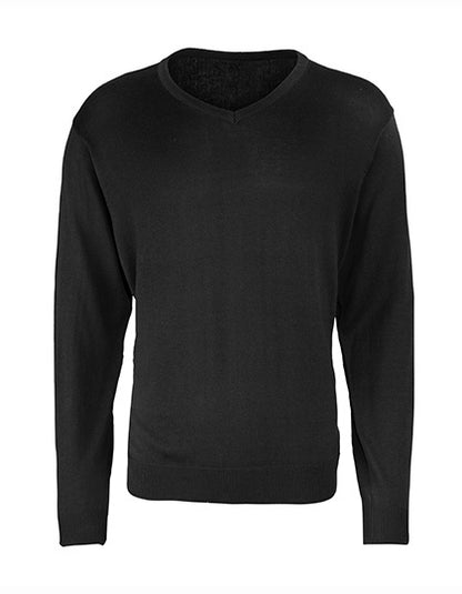 Premier Workwear Men´s V-Neck Knitted Sweater PW694 in Black (ca. Pantone Black C)