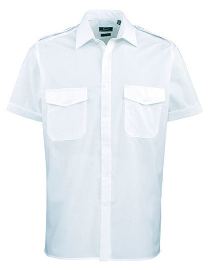 Premier Workwear Pilot Shirt Short Sleeve PW212 in Light Blue (ca. Pantone 2717C)