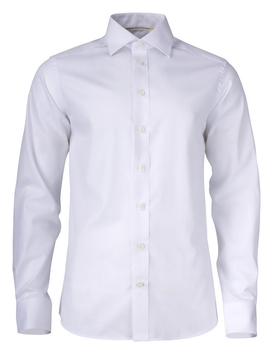 J.Harvest & Frost YB50 Twill Hemd Regular Fit Herren in Weiß – mit Firmenlogo individualisierbar