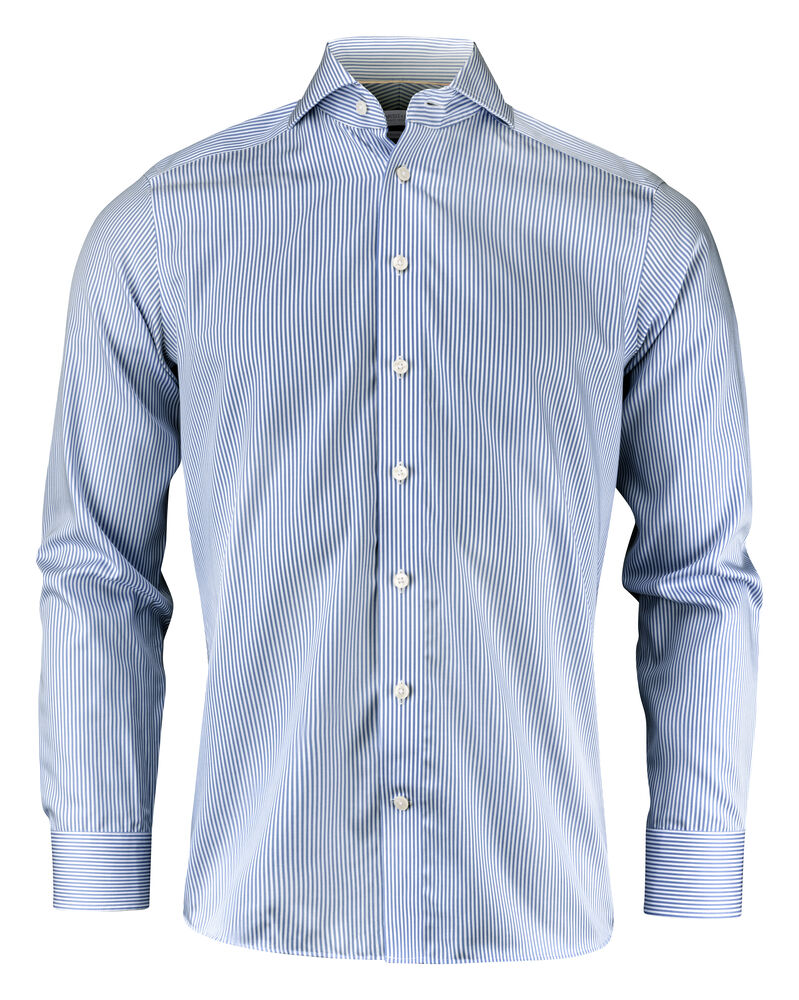 J.Harvest & Frost YB50 Twill Hemd Regular Fit Herren in Dunkelblau Gestreift – mit Firmenlogo individualisierbar