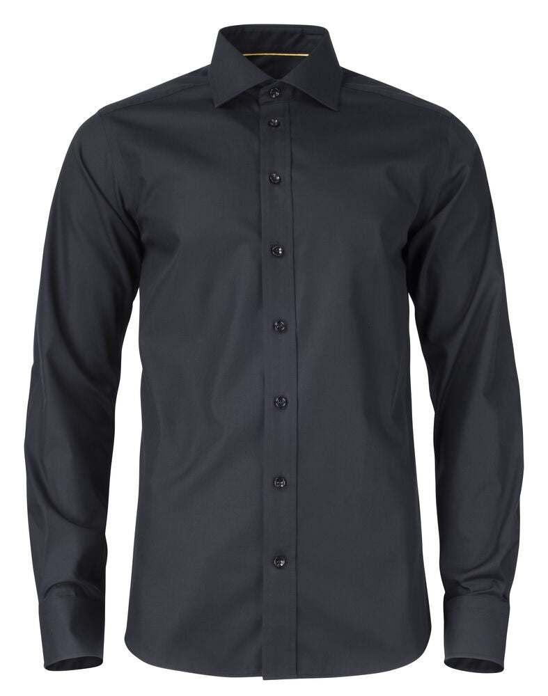 J.Harvest & Frost YB50 Twill Hemd Slim Fit Herren in Schwarz – mit Firmenlogo individualisierbar