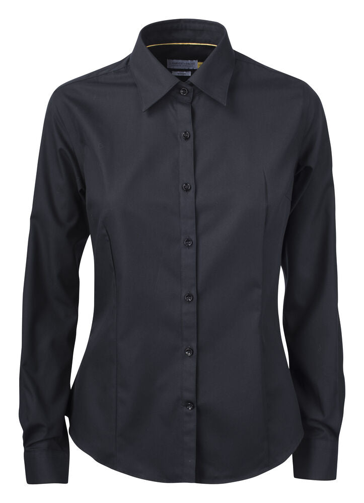 J.Harvest & Frost YB50 Twill Woman in Schwarz – mit Firmenlogo individualisierbar