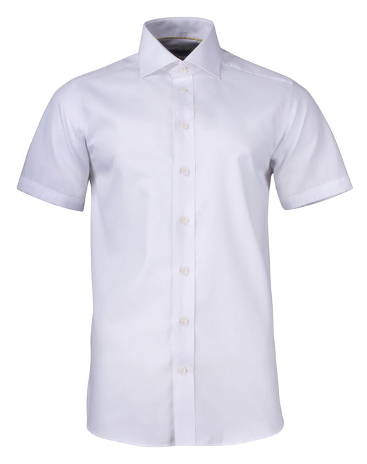 J.Harvest & Frost YB50 Twill S/S Regular Hemd Regular Fit Herren in Weiß – mit Firmenlogo individualisierbar