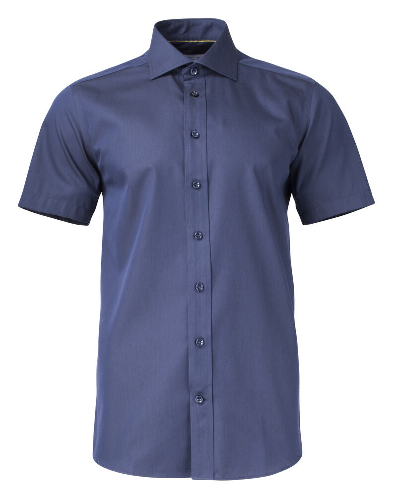 J.Harvest & Frost YB50 Twill S/S Regular Hemd Regular Fit Herren in Marine – mit Firmenlogo individualisierbar