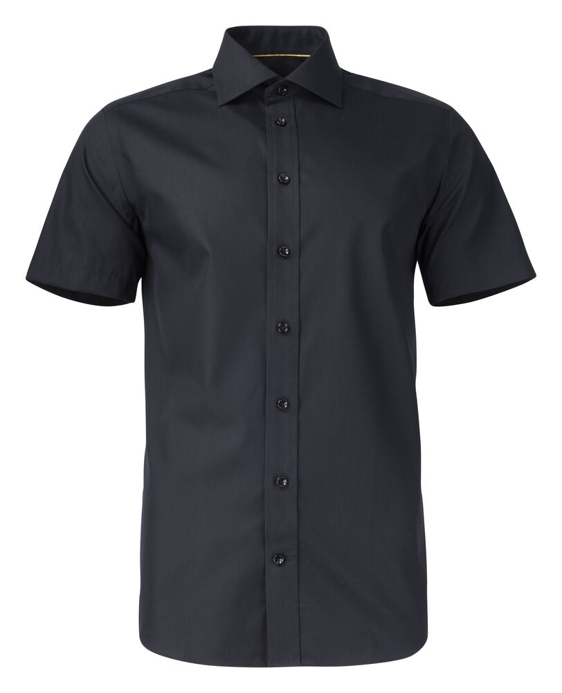 J.Harvest & Frost YB50 Twill S/S Regular Hemd Regular Fit Herren in Schwarz – mit Firmenlogo individualisierbar
