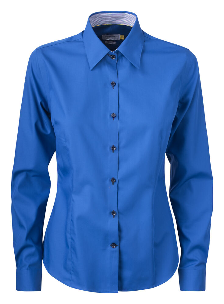 J.Harvest & Frost YB51 Twill Damen Blusen in Königlich/Marine – mit Firmenlogo individualisierbar