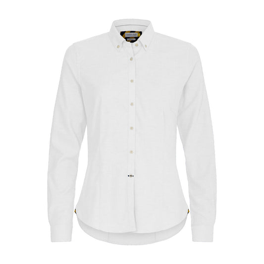 J.Harvest & Frost YB54 Oxford Damen Blusen in Weiß – mit Firmenlogo individualisierbar