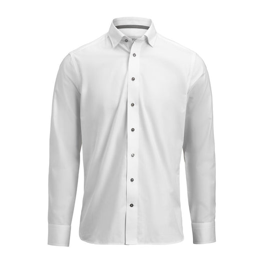 J.Harvest & Frost YB56 Twill Regular in Weiß/Grau – mit Firmenlogo individualisierbar