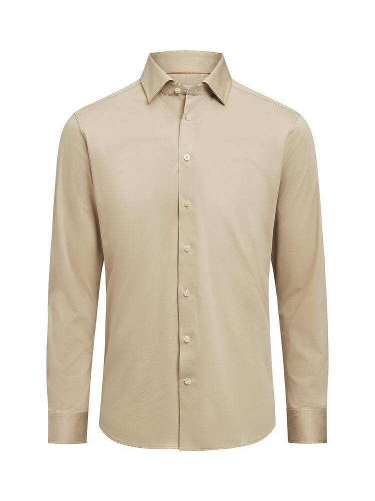 J.Harvest & Frost IB132 Interlock Knit Hemd Regular Fit Herren in Pfefferweiß – mit Firmenlogo individualisierbar